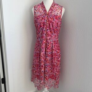 Tahari Floral Pink Sleeveless Dress NWT